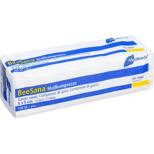 Produktbild für Mullkompressen Meditrade BeeSana, aus Baumwolle, unsteril