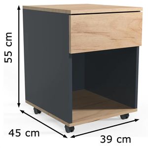 Produktbild für Rollcontainer VCM Dalosa 45 918333, aus Holz, honig-eiche