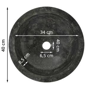 Produktbild für Waschbecken vidaXL 142774, aus Marmor, schwarz