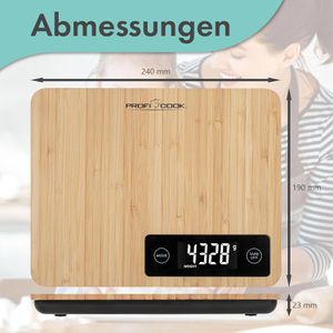 Produktbild für Küchenwaage Proficook PC-KW 1271, Tara-Funktion, Teilung 1 g