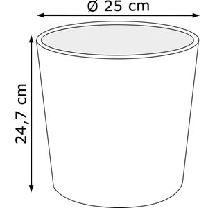 Produktbild für Übertopf Prosperplast Furu Round, anthrazit, Ø 25 x 25 cm