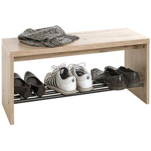 Haku-Möbel Schuhregal für 3 Paar, aus Holz, 80 x 40 x 30cm, 1 Etage, bergen-eiche