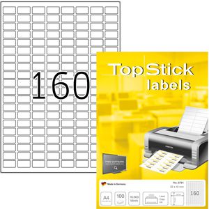 Universaletiketten TopStick labels, 8791, weiß