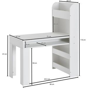 Produktbild für Kinderschreibtisch Wohnling WL6.388, aus Holz, weiß