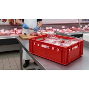 Produktbild für Eurobox Alutec Fleischkiste E2, rot, lebensmittelecht