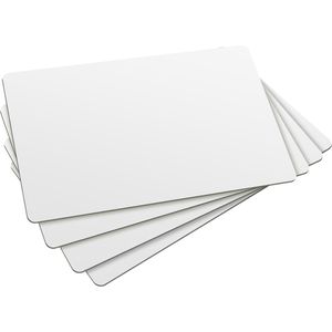 Plastikkarten Zebra Premier, PVC, blanko, weiß glänzend