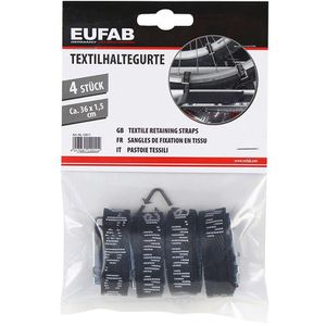 Produktbild für Spanngurt EUFAB 12011, schwarz, mit Klemmschloss
