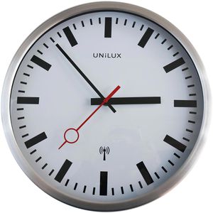 Produktbild für Wanduhr Unilux Station, Metall, analog, Funkuhr