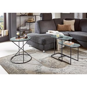 Produktbild für Beistelltisch Haku-Möbel 23588, Leeds, transparent / schwarz