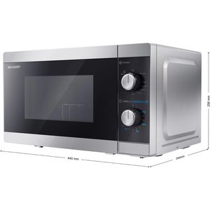 Produktbild für Mikrowelle Sharp YC-MG01E-S, mit 1000 Watt Grill