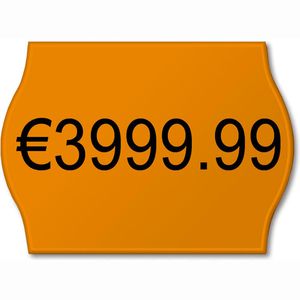 Preisetiketten METO 30007269, orange, 22 x 12 mm