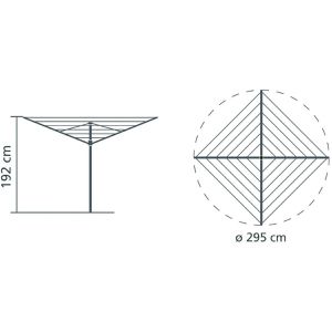 Produktbild für Wäschespinne Brabantia Topspinner, 310805, silber