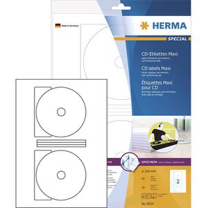 CD-Etiketten Herma 8624 Maxi, weiß matt