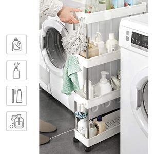 Produktbild für Nischenregal Songmics KSC08WT, weiß, mit Rollen