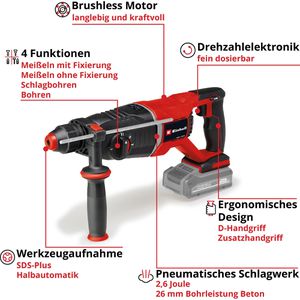 Produktbild für Bohrhammer Einhell-Professional TP-HD 18/26 D Li BL-Solo, SDS+