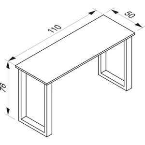 Produktbild für Schreibtisch VCM Lona, 914657, sonoma eiche / schwarz