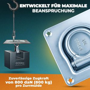 Produktbild für Zurrösen NTG für Transporter und Anhänger mit Gegenplatte