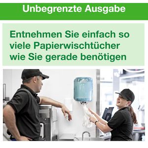 Produktbild für Putztuchrolle Tork Advanced, 101240, M2, aus Zellstoff, weiß