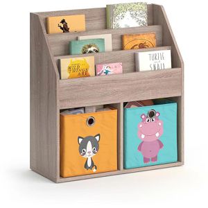 Produktbild für Bücherregal Vicco Luigi, sonoma eiche, mit 2 Faltboxen