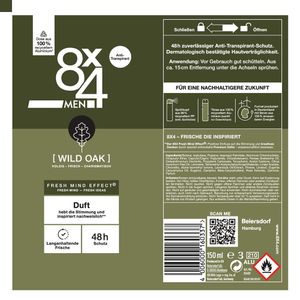 Produktbild für Antitranspirant 8x4 Men Wild Oak