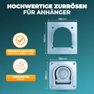 Produktbild für Zurrösen NTG für Transporter und Anhänger mit Gegenplatte