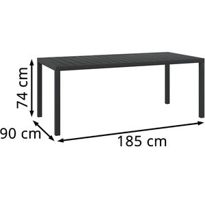 Produktbild für Gartentisch vidaXL 42792, Aluminium und Kunststoff