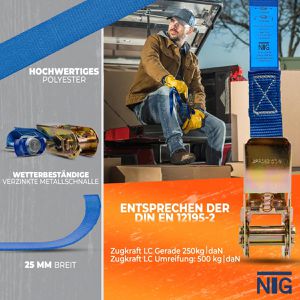 Produktbild für Spanngurt NTG mit Airline-Fitting &amp; Ratsche