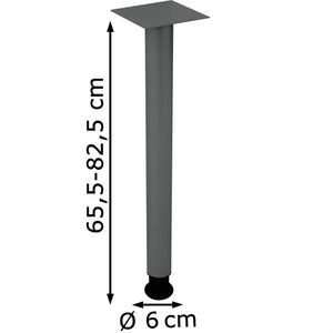 Produktbild für Tischbein Hammerbacher STFHG, graphit aus Metall