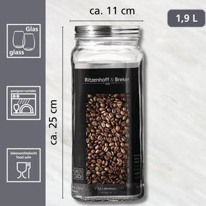 Produktbild für Vorratsglas Ritzenhoff&amp;Breker Vio mit Metalldeckel