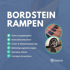 Produktbild für Bordsteinrampe bepco R10008, aus Gummigranulat