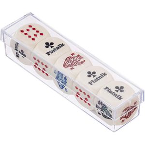 Piatnik Würfel 297090, weiß, Pokerwürfel, 5 Würfel, 5 Stück