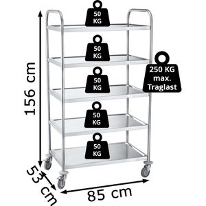 Produktbild für Servierwagen Luxor ESW-500, silber, aus Edelstahl