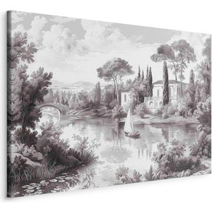 Produktbild für Wandbild Artgeist Teich mit Boot