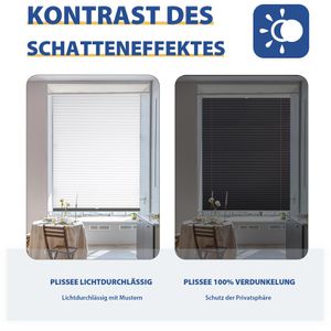Produktbild für Plissee Sekey Day &amp; Night, Klemmfix, grau, weiß