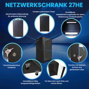 Produktbild für Netzwerkschrank Extralink Standard, EX.11366, 19 Zoll