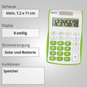 Produktbild für Taschenrechner Genie 120 G, weiß/grün