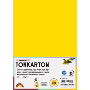 Folia Tonpapier 6118/4/14, A4, bananengelb, 180g/m², 100 Blatt