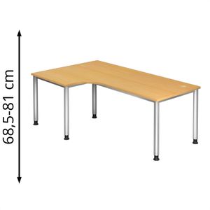 Schreibtisch Hammerbacher H-Serie, buche / silber