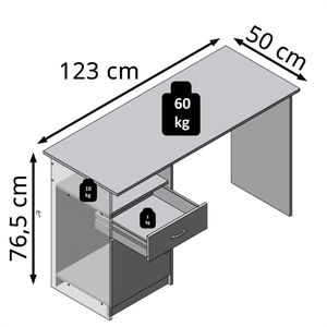 Produktbild für Schreibtisch FMD-Möbel Jackson, 3004-001E, weiß