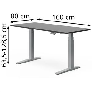 Produktbild für Schreibtisch FlexiSpot E7S-Pro 2026, schwarz / grau
