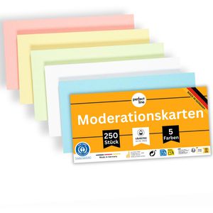 Moderationskarten perfect-line Pastell, 250 Stück