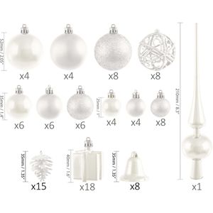 Produktbild für Weihnachtskugeln BRUBAKER 8000.01, creme weiß