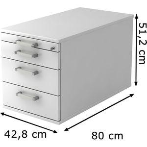 Produktbild für Rollcontainer Hammerbacher R-Serie, aus Holz, weiß