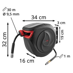 Produktbild für Druckluftschlauchtrommel Poppstar Premium, 30 + 2m