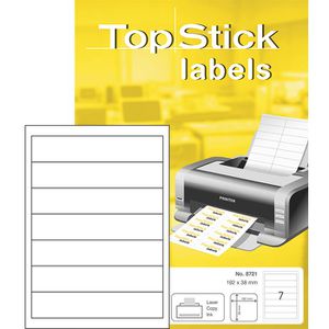 Rückenschilder TopStick labels, 8721, weiß
