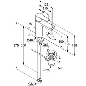 Produktbild für Waschtischarmatur KLUDI ZENTA SL 100, 482900565, verchromt