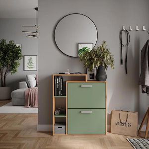 Produktbild für Schuhschrank Vicco Orlando, eiche / grün