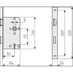 Produktbild für Einsteckschloss Abus ES BB2 L S, DIN links