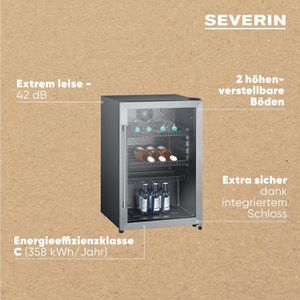 Produktbild für Getränkekühlschrank Severin FKS 8840, mit Glastür
