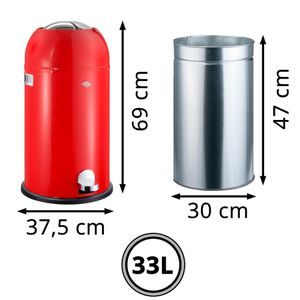 Produktbild für Mülleimer Wesco Kickmaster, rot